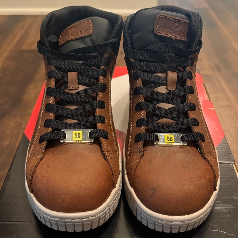 Airwalk Deuce Mid SD Brown and Tan Safety Toe Work Boots